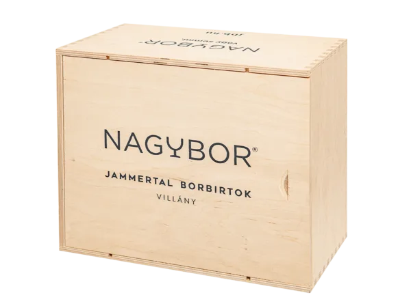 Tolótetős 6 palackos faláda Nagybor logóval